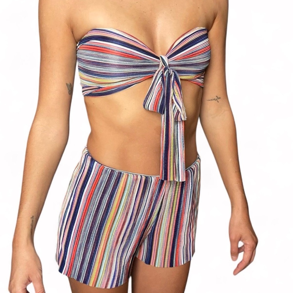 Colorful Striped Two-Piece Set